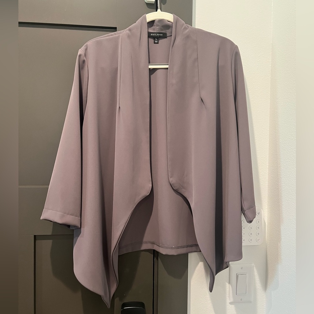Hail3y:23 Dressy Open Front Jacket - Gray